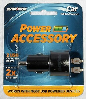 Rayovac 2-Port USB Power Car Charger 2.1A Output PS70A Lot of 3