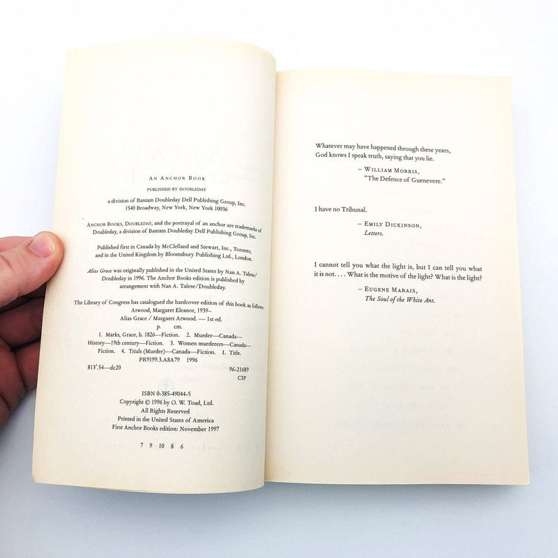 Alias Grace Paperback Margaret Atwood 1997 19th Century Women Murderers Trials 7