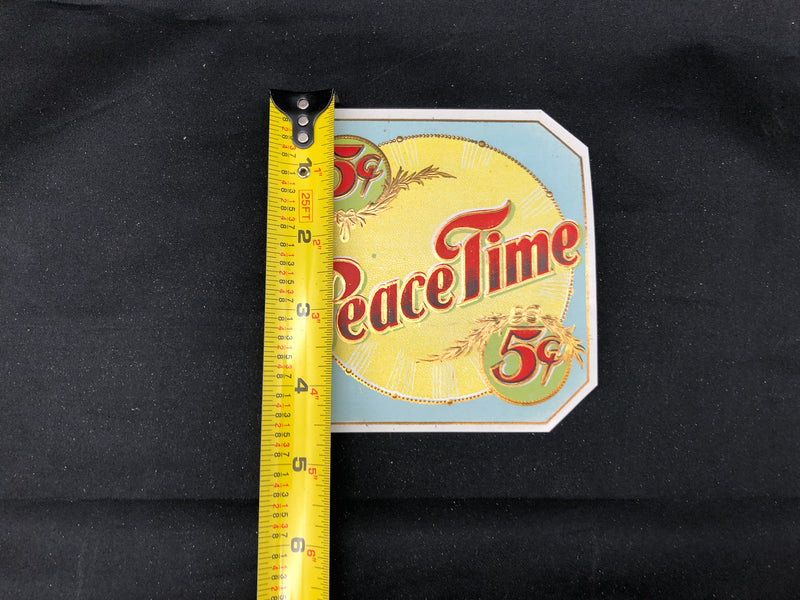 Peace Time Cigar Label Box Wrapper Original Embossed Unused Vintage