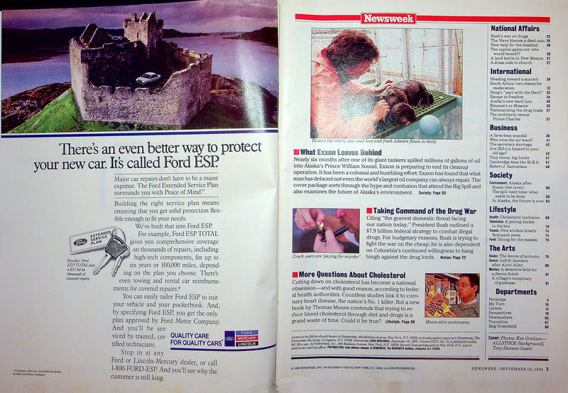 Newsweek Magazine September 18 1989 Alaska Oil Spill Exxon Mobil Clean Drug War