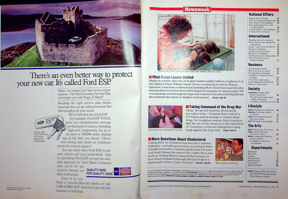 Newsweek Magazine September 18 1989 Alaska Oil Spill Exxon Mobil Clean Drug War