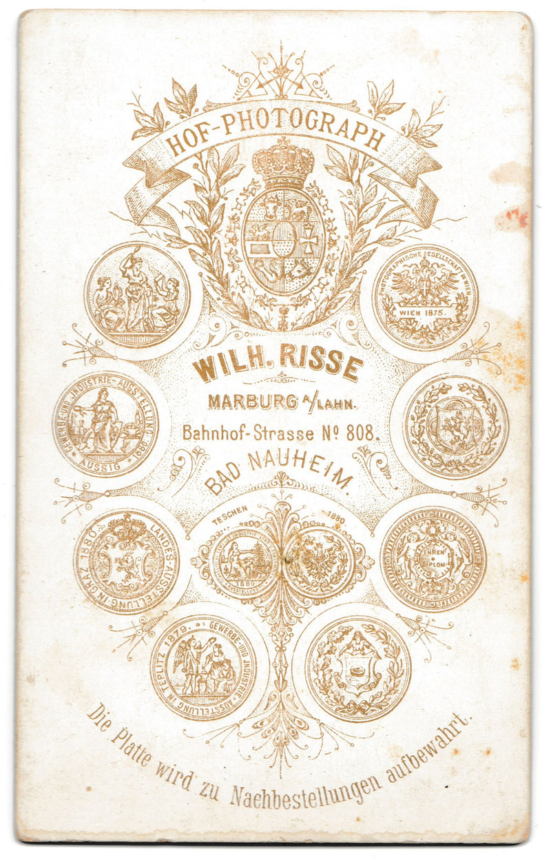 Antique Cabinet Card Hoffert Photograph Picture German W. Risse Bahnhof-Strasse