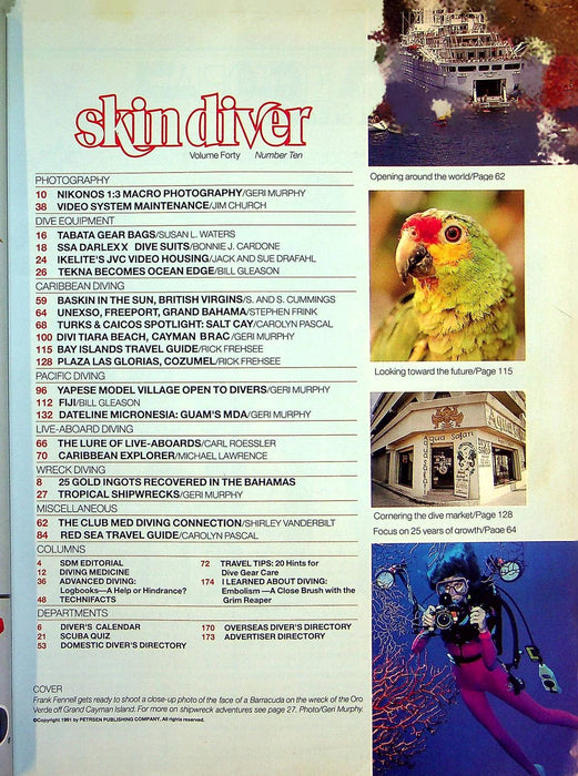 Skin Diver Magazine October 1991 Vol 40 No 10 Beautiful Bay Islands 2