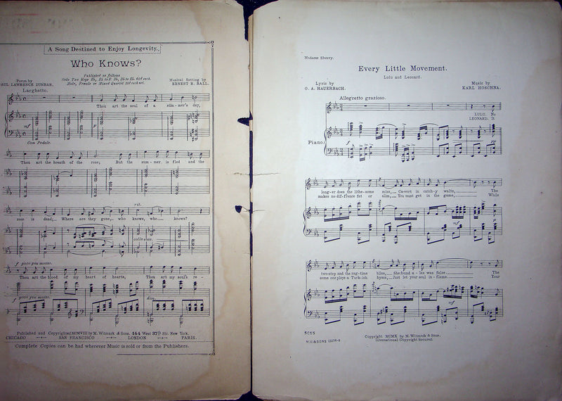 Sheet Music Every Little Movement Madame Sherry Three Act French Vaudeville 1910 2