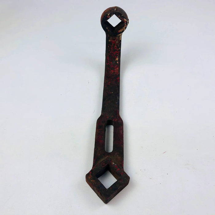 Vintage Fire Hydrant Spanner Wrench Red Cast Iron Square Valve Key Labeled G