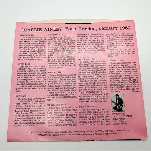Charlie Ainley You Tell Me Lies Single Record Nemperor 1978 ZS8 7517 PROMO 2