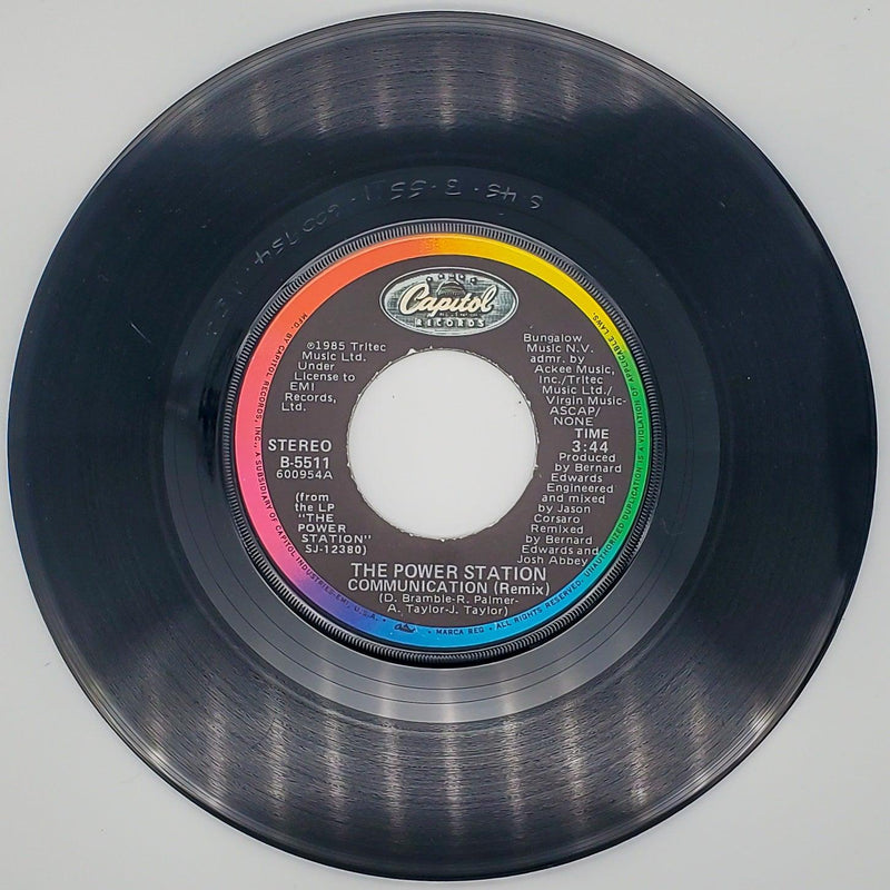 The Power Station Communication Record 45 Single B-5511 Capitol 1985 NO Sleeve 1