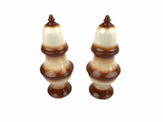 Large Pawn Chess Ceramic Salt & Pepper Shakers 10" Tall Vintage Signed HN 4