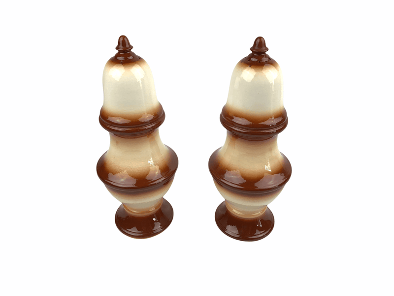 Large Pawn Chess Ceramic Salt & Pepper Shakers 10" Tall Vintage Signed HN 4