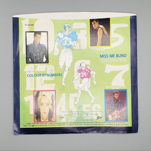 Culture Club Miss Me Blind Single Record Epic 1984 34-04388 2