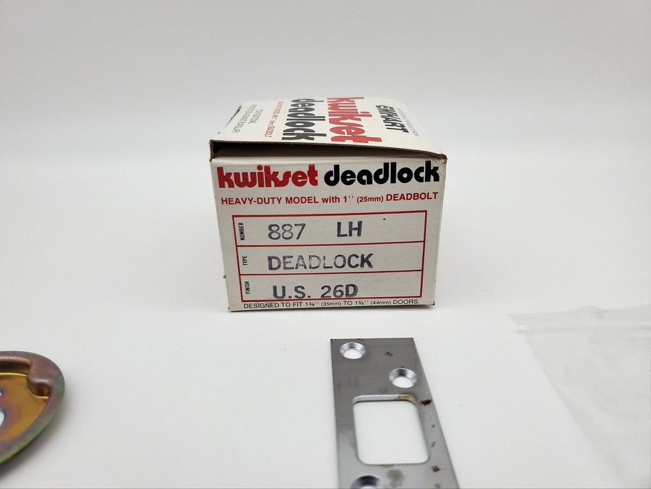 Kwikset Hotel Deadbolt Satin Chrome 887 LH & Visual Indicator 2-3/4" BS NOS 9