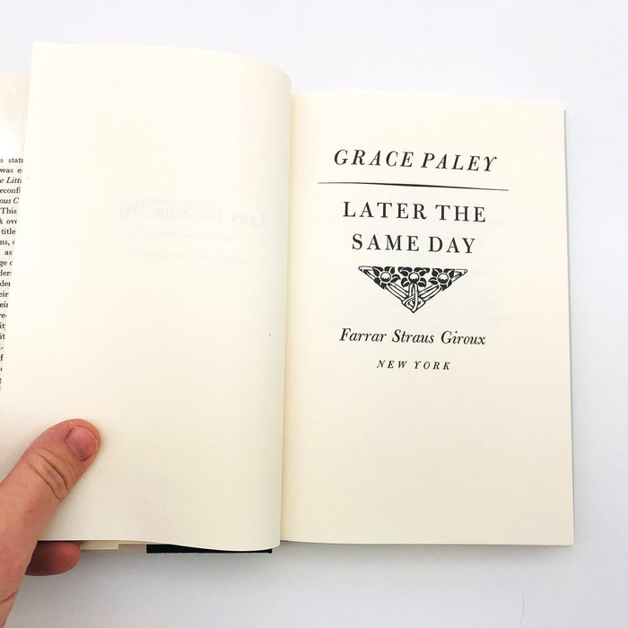 Later The Same Day Hardcover Grace Paley 1985 Short Stories Life Family Crisis 8