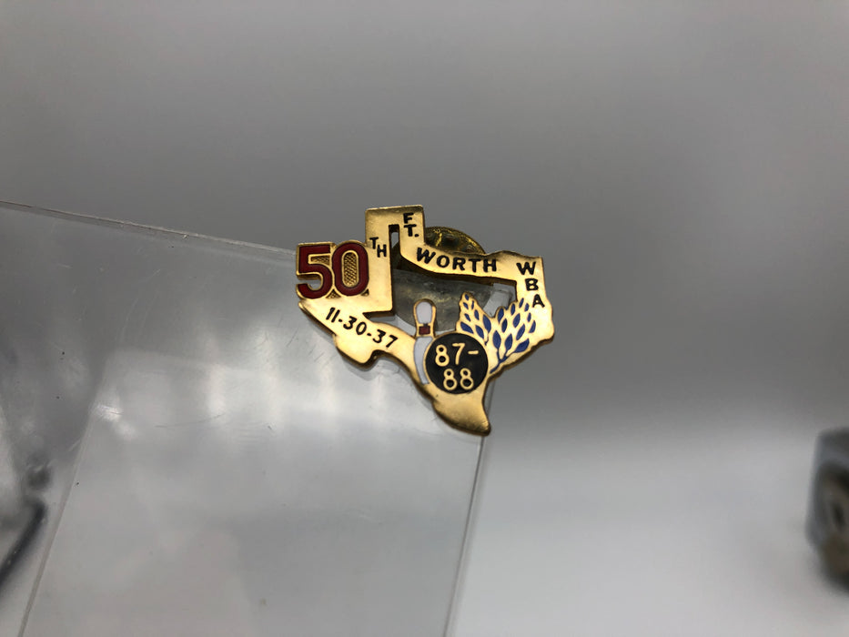 Womens Bowling Association Lapel Pin Pinback WBA 50th Year Fort Worth Texas