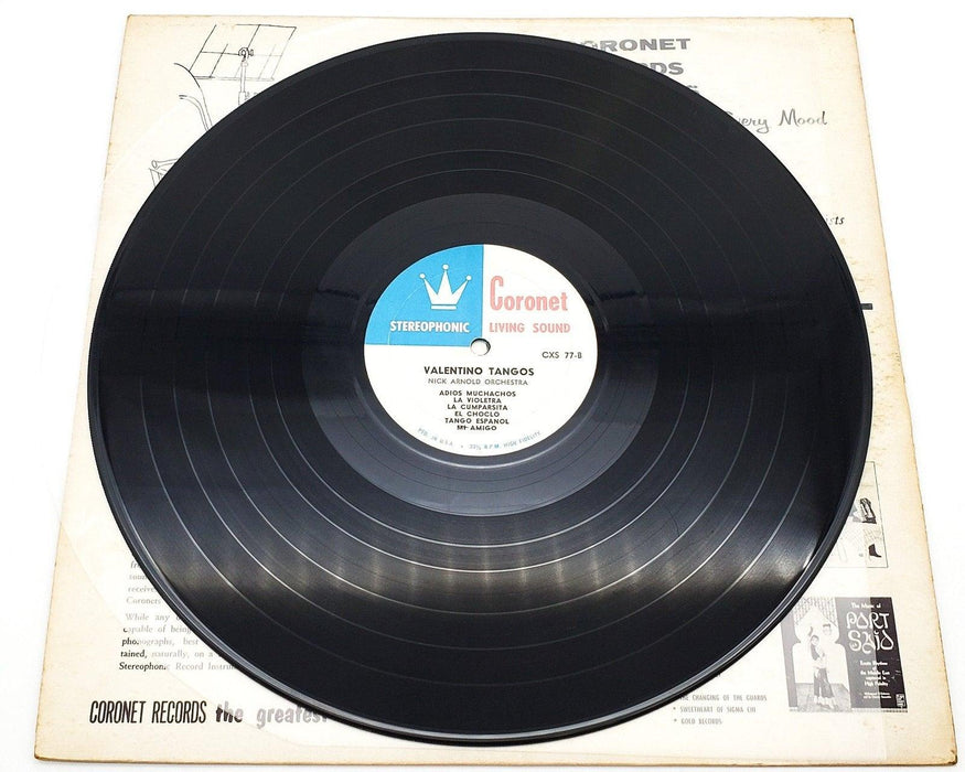 Nick Arnold Orchestra Valentino Tangos 33 RPM LP Record Coronet 1959 CXS-77 4