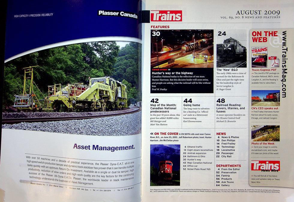 Trains Railroading Magazine August 2009 Vol 69 No 8 Hunter's Way