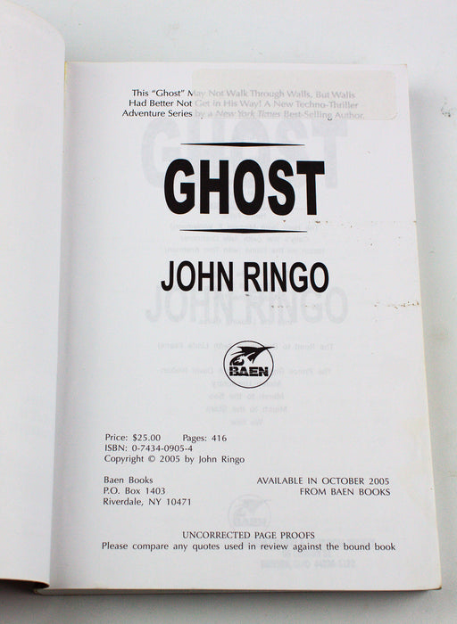 Ghost by John Ringo - 2005 - Paperback - 1st Printing - Uncorrected Page Proofs