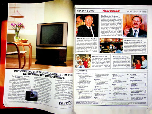 Newsweek Magazine November 18 1985 CIA Defector Espionage Yurchenko KGB Russia 2