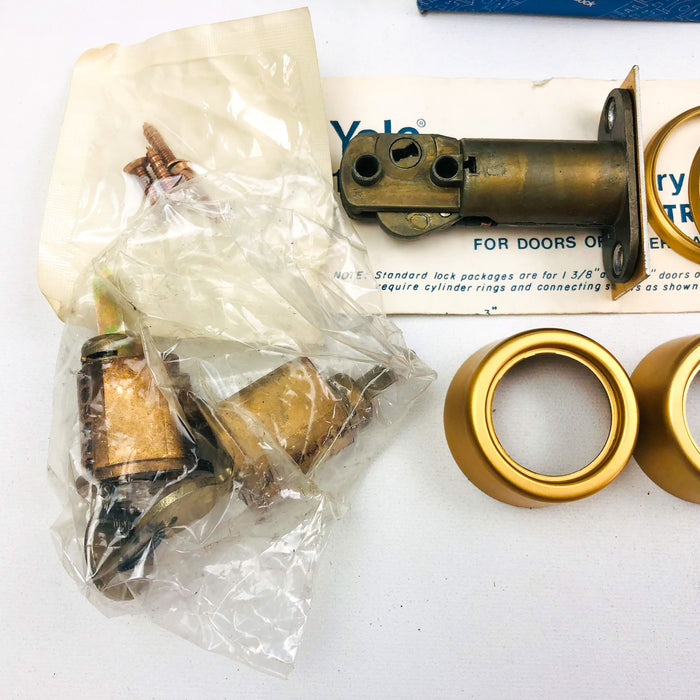 Yale Tubular Deadlock 6 Pin Cylinder Locks 170 1/4 US10 Satin Bronze New NOS