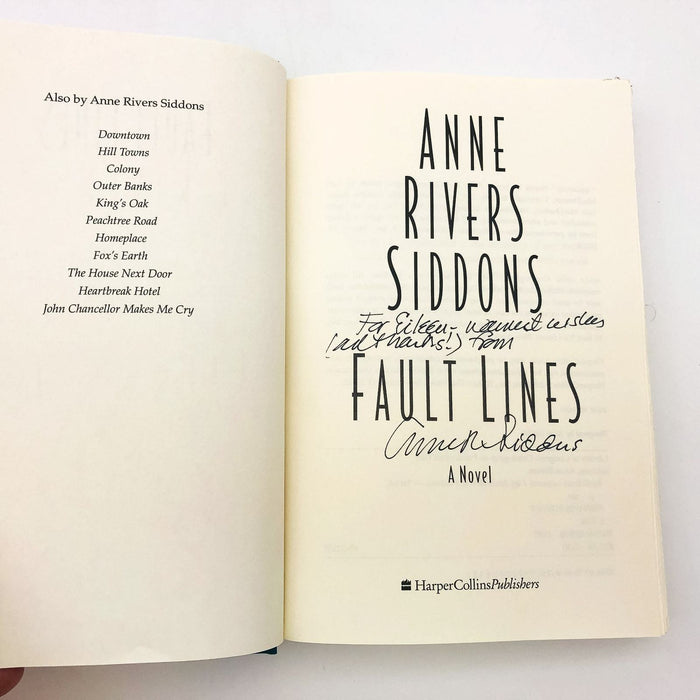 Fault Lines Hardcover Anne Rivers Siddons 1995 Mother Daughter 1st Editio Signed 7