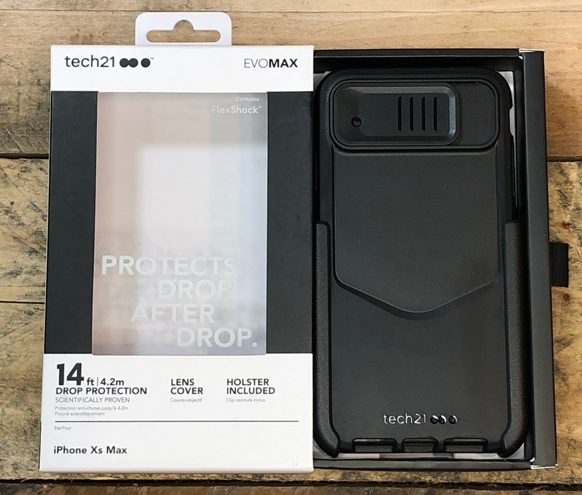 Tech21 Evo Max Phone Case for iPhone XS Max Belt Holster Lens Cover Heavy Duty