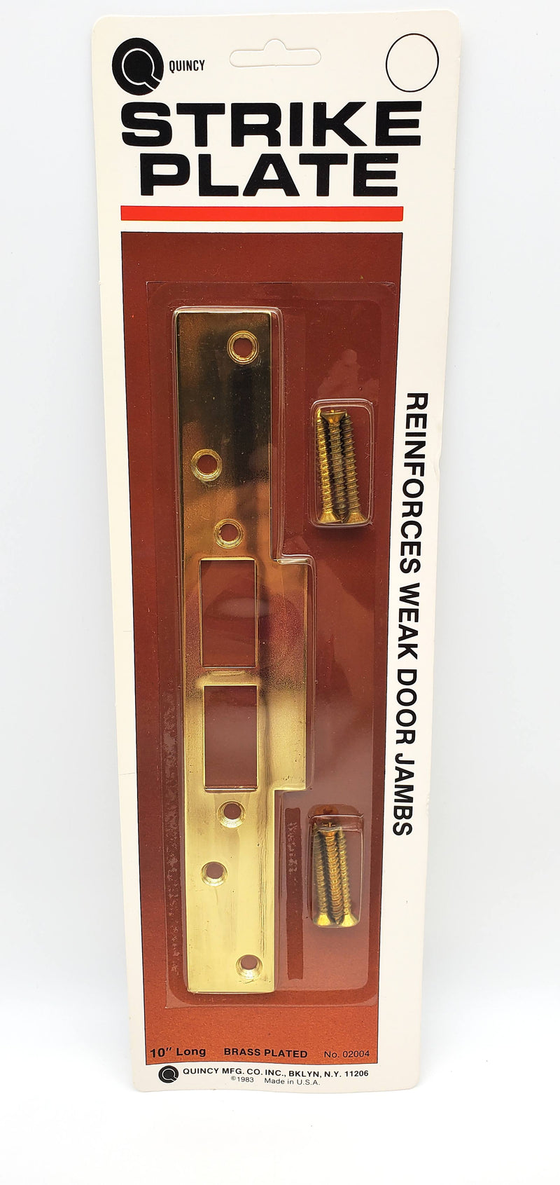 Reinforced Door Strike Plate Brass Plated 10x1.75in No 02004 Lot of 2 USA Made