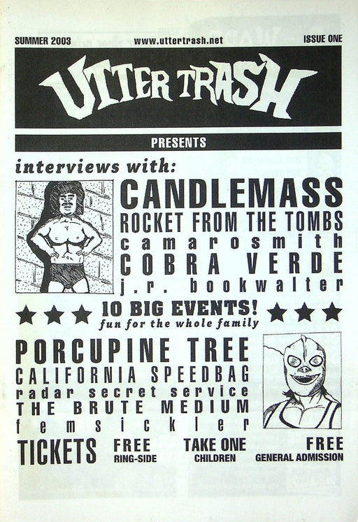 Utter Trash Issue 1 2003 Candlemass, Cobra Verde, California Speed Bag 1