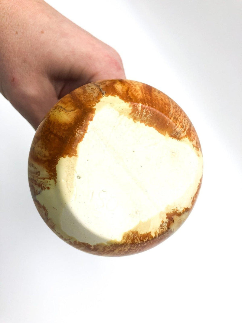 Vintage Ceramic Cruet Pitcher Faux Wood Glaze Orange Hand Made Signed Fritz 1980 7