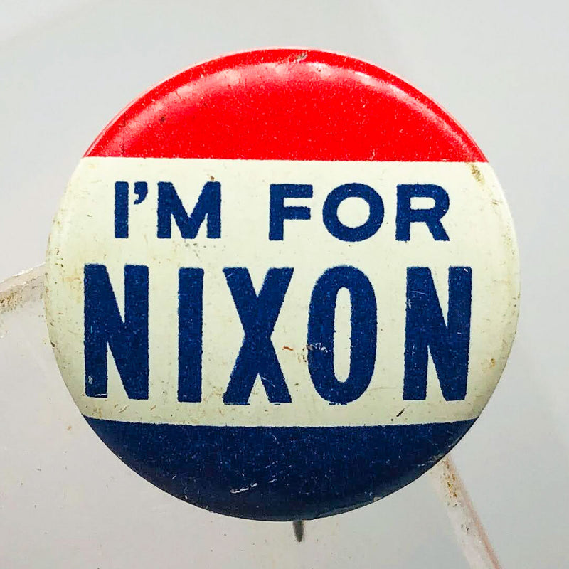 Vintage I'm For Nixon Button .75" Pinback Presidential Campaign Green Duck Co 2
