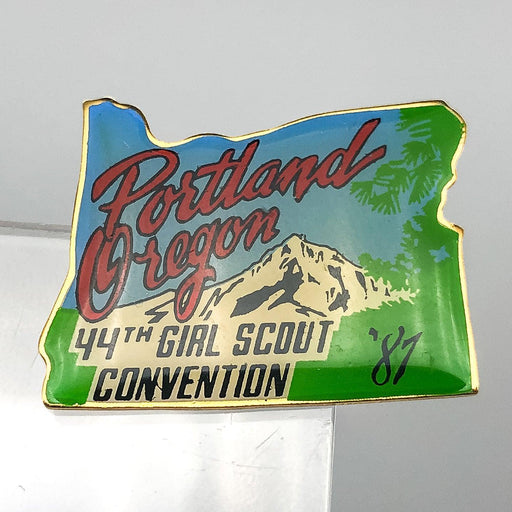 Girl Scout Convention Lapel Pin Pinback Portland Oregon 44th Year Vintage Enamel 1