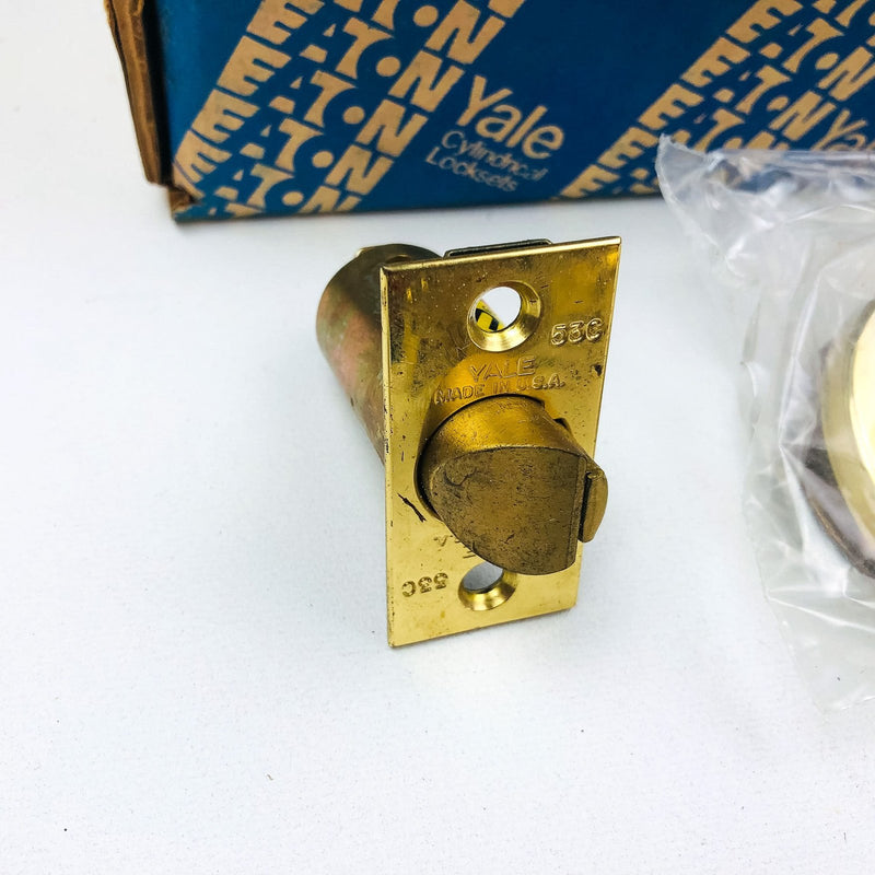 Yale Communicating Passage Door Knob 5328 Brandywine US03 Bright Brass No Strike 8