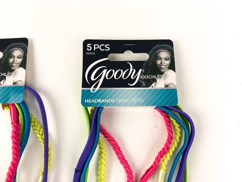 (15ct) Goody Ouchless Headbands No Metal Elastic Headband Pink Purple Blue 06978