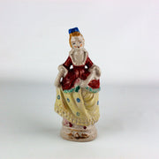 Occupied Japan Victorian Woman w/ Red Yellow Dress 7 Inches 1
