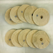 6" Buffing Polishing Wheel Buffer Pad 10pk 1" Arbor Cotton 50 Ply Spiral Sewn 3