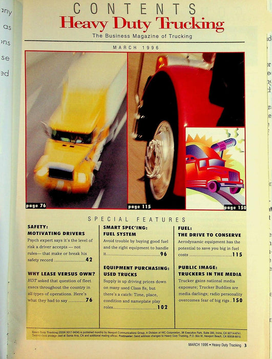 Heavy Duty Trucking Magazine March 1996 Why Lease Versus Own?