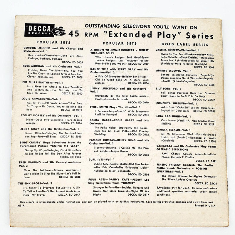 Guy Lombardo And His Royal Canadians 1925-1950 45 RPM 2x EP Record Decca 1954 2