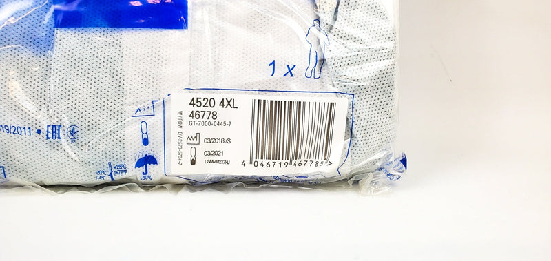 2pk Hooded Coverall Bunny Suit Romper 4XL Protective Disposable 3M 4520 Type 5/6 3