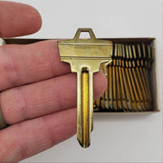 50x Schlage 35-202 Key Blanks Gold Tone Brass Stamped W NOS 2