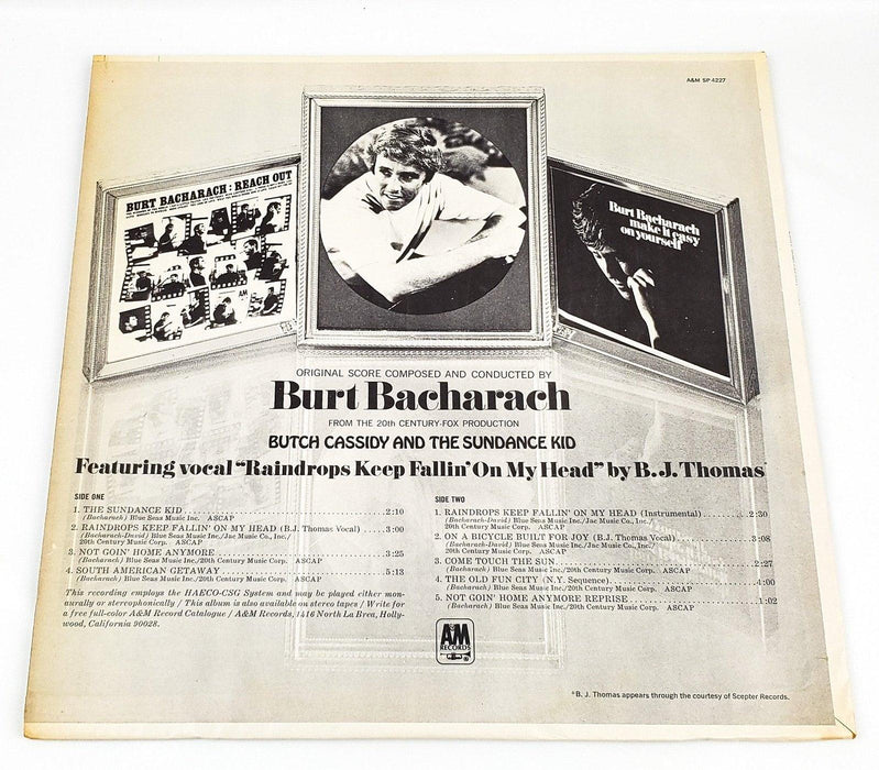 Burt Bacharach Butch Cassidy And The Sundance Kid Record 33 RPM LP A&M 1969 2