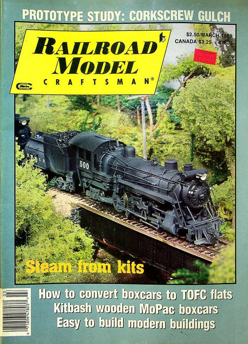 Railroad Model Craftsman Magazine March 1989 Vol 57 No 10 Steam From Kits