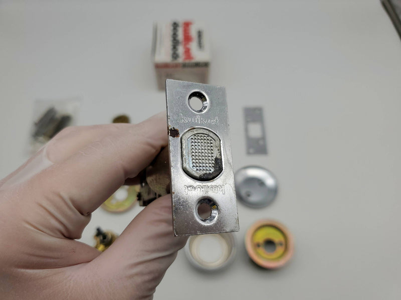 Kwikset Single Cylinder Deadbolt Satin Chrome Model 881 Auxiliary with Blank NOS