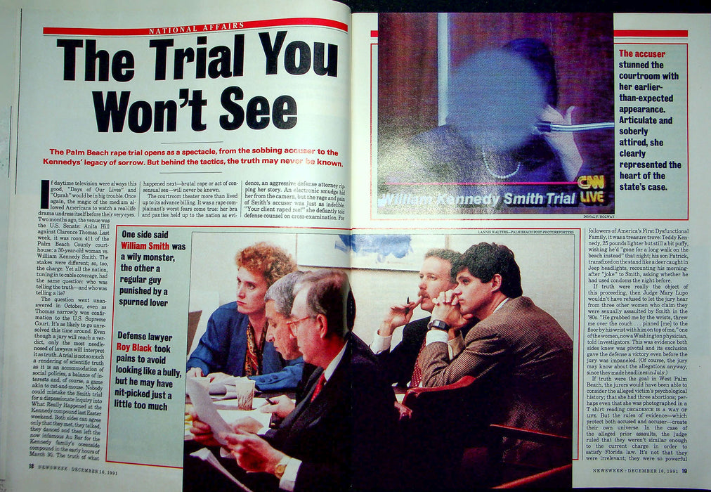 Newsweek Magazine Dec 16 1991 William Kennedy Smith Trial Terry Anderson Release