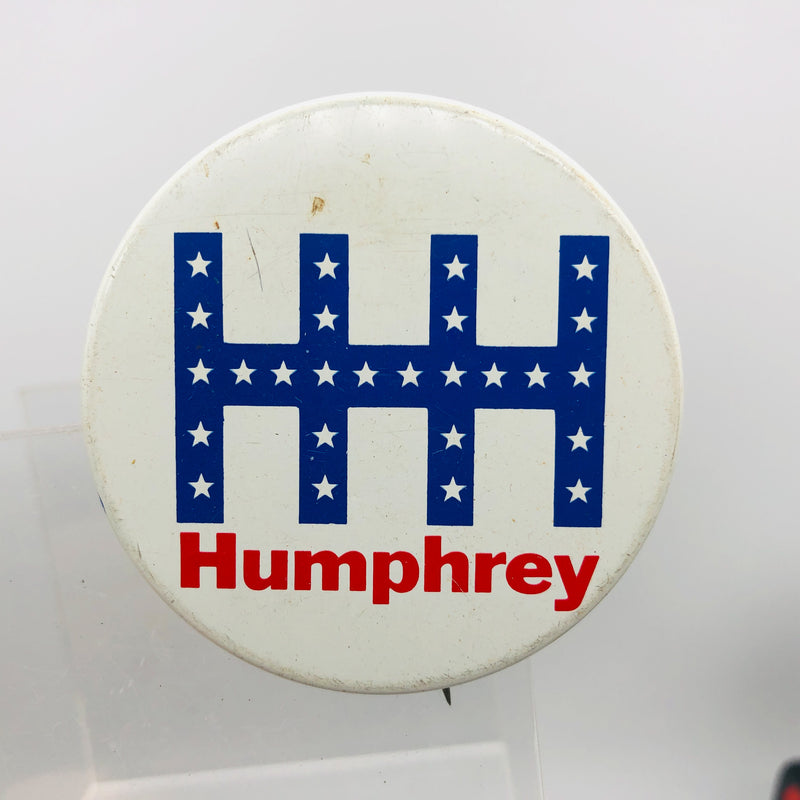 Vintage Hubert Humphrey Button 2" Presidential Candidate Politician Adcraft Pin