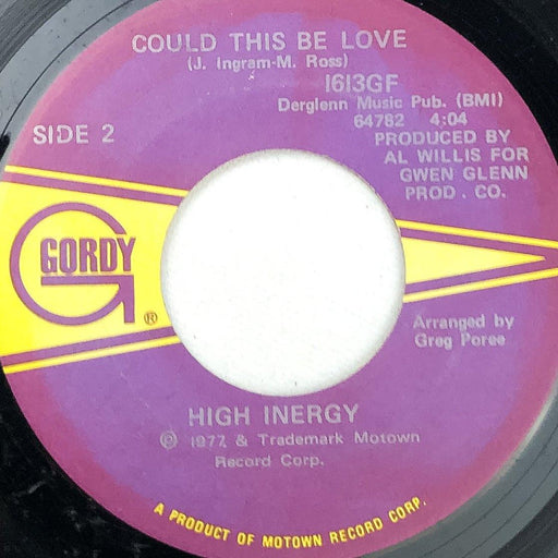 High Inergy First Impressions / Could This Be Love 45 RPM 7" Single Gordy 1982 1