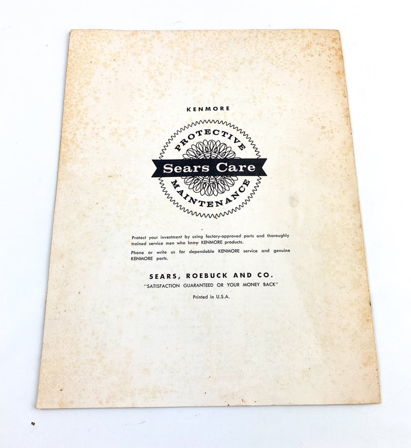 Vintage Sears Roebucks Instructions Parts Manual Kenmore Range Hood 850.5136700