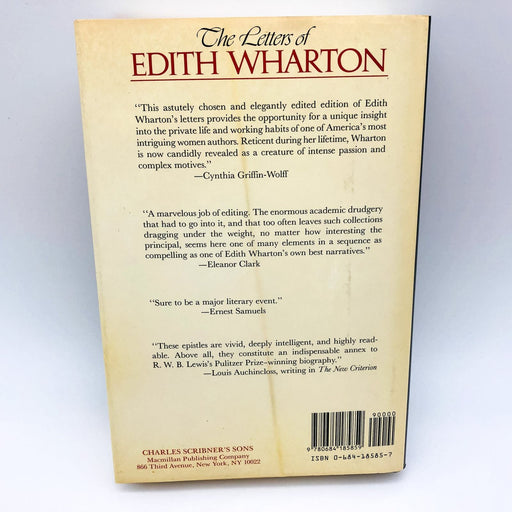 The Letters Of Edith Wharton Hardcover R. W. B. Lewis 1988 Women Author 1st Edit 2