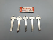 5x Yale R381 1/2 1-3/4" Key Blanks Flat Steel Vintage USA Made NOS 3
