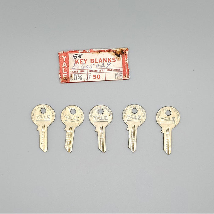 5x Yale RN10 1/2 Key Blanks JF Keyway Solid Brass 4 Pin NOS 3