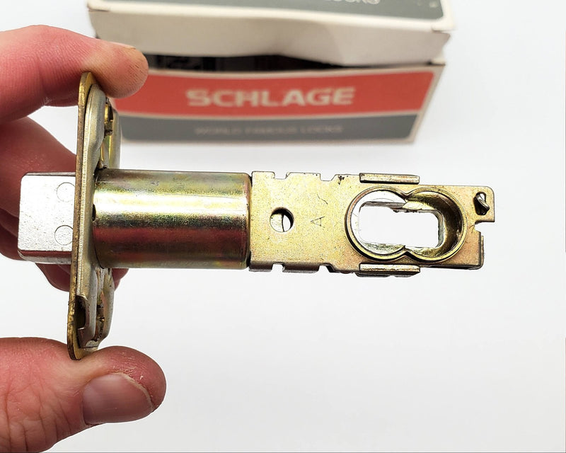 Schlage Door Knob Bright Brass 605 Passage Latch GEO F10 2-3/8 & 2-3/4 BS NOS 6
