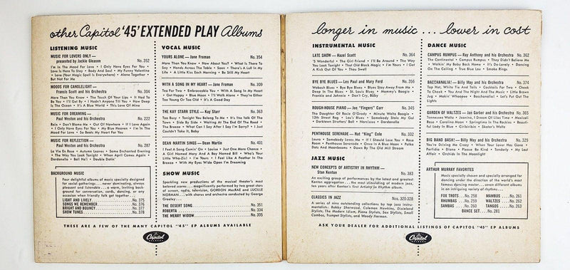 Stan Kenton Classics 45 RPM Double EP Record Capitol Records EBF 358 3