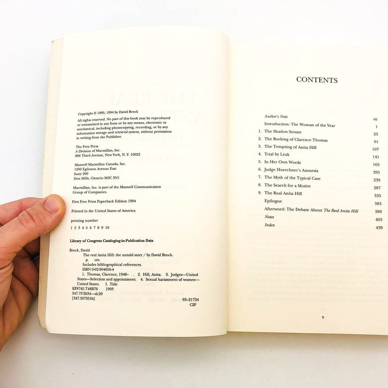 The Real Anita Hill The Untold Story SC David Brock 1994 Sexual Harassment Women 7